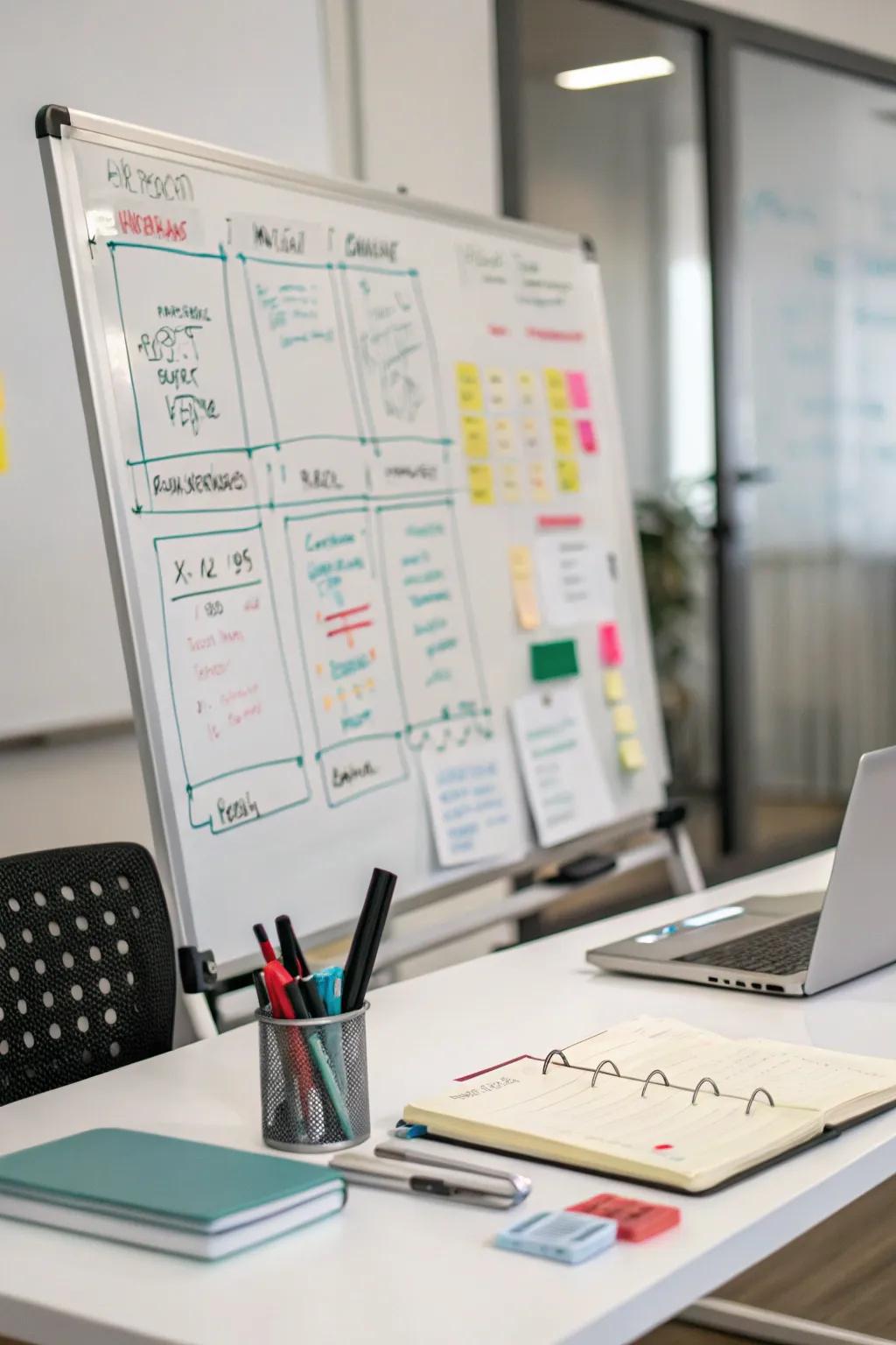 A whiteboard is perfect for brainstorming.