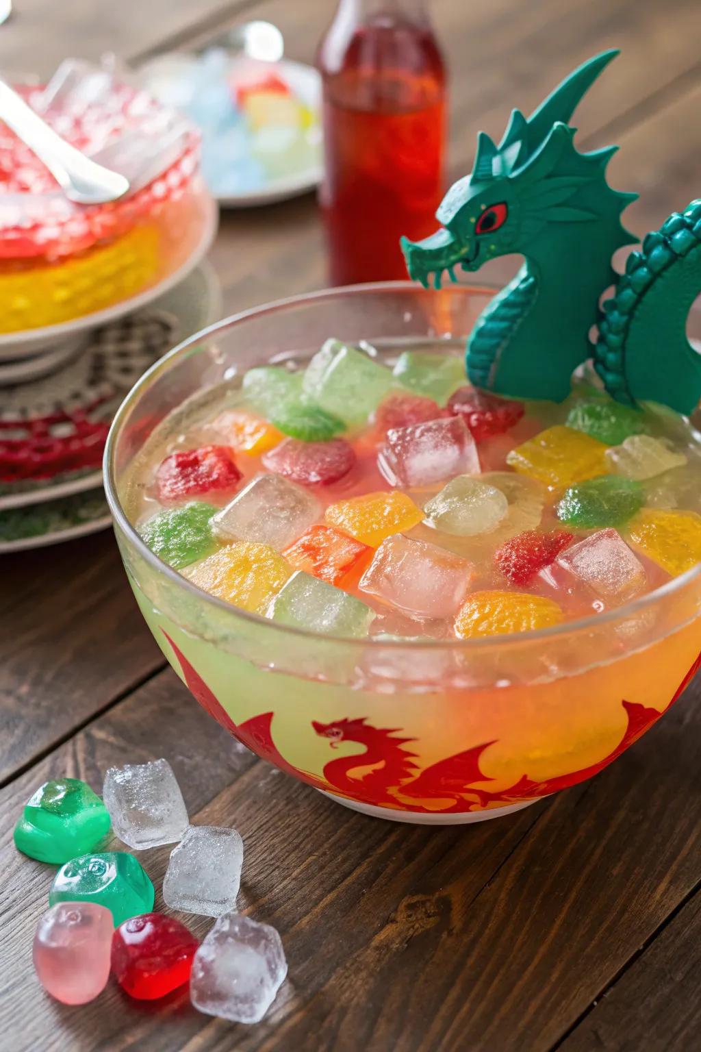 Dragon inferno punch offers a refreshing and visually stunning beverage.