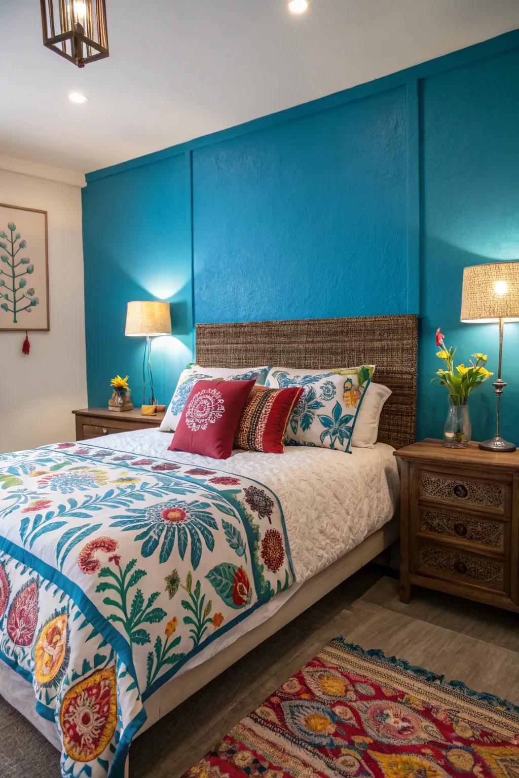 Striking colors inject character and energy into your bedroom.