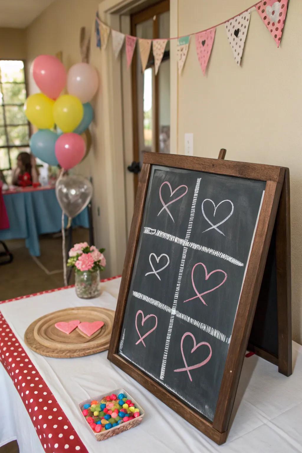 Play and connect through chalkboard activities.