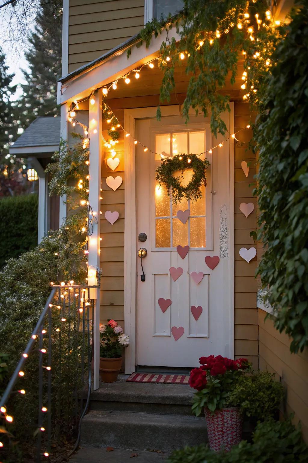Forge a captivating ambiance with hearts and sparkles.
