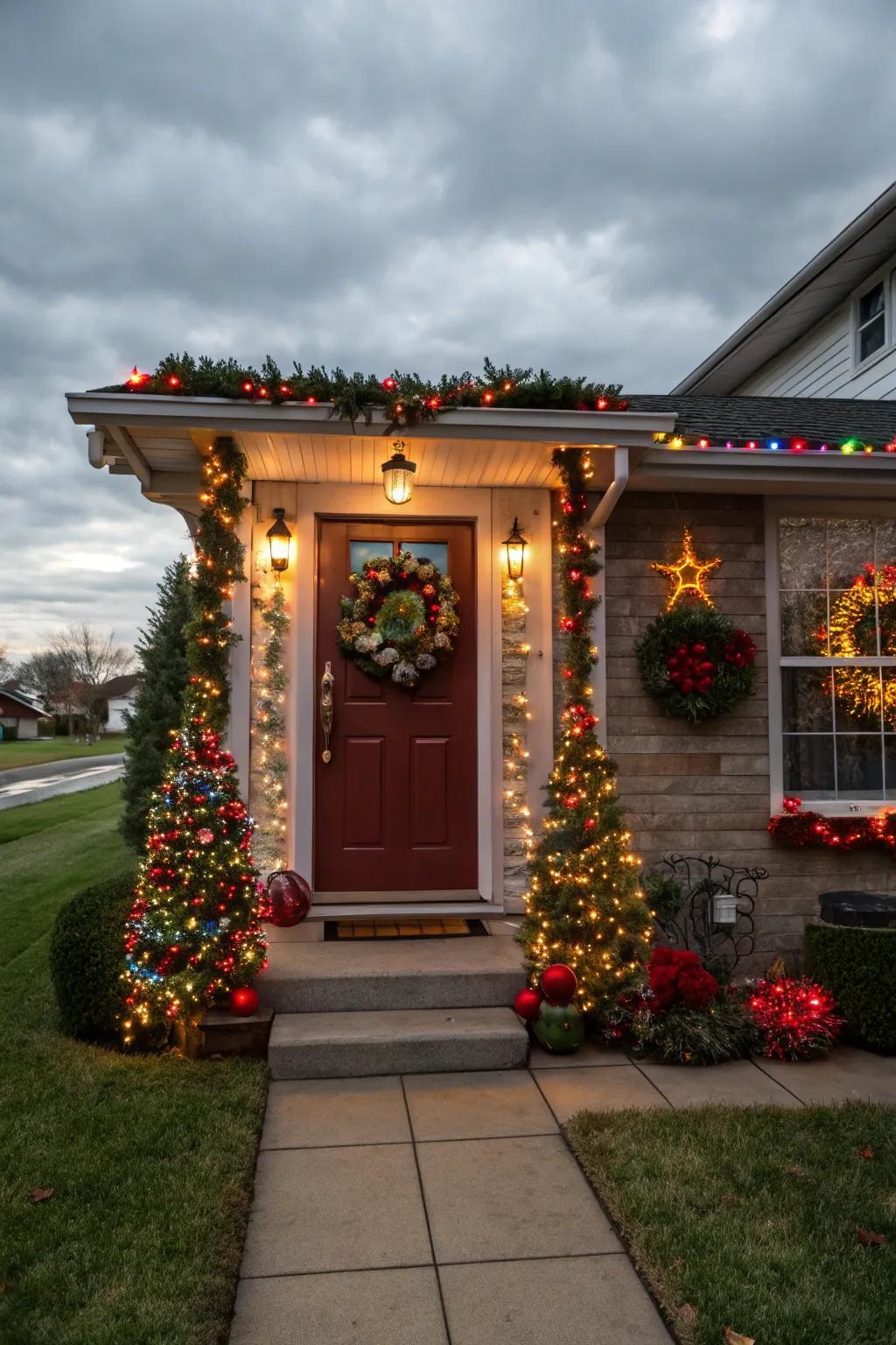 Themed embellishment welcomes visitors with festive flair.