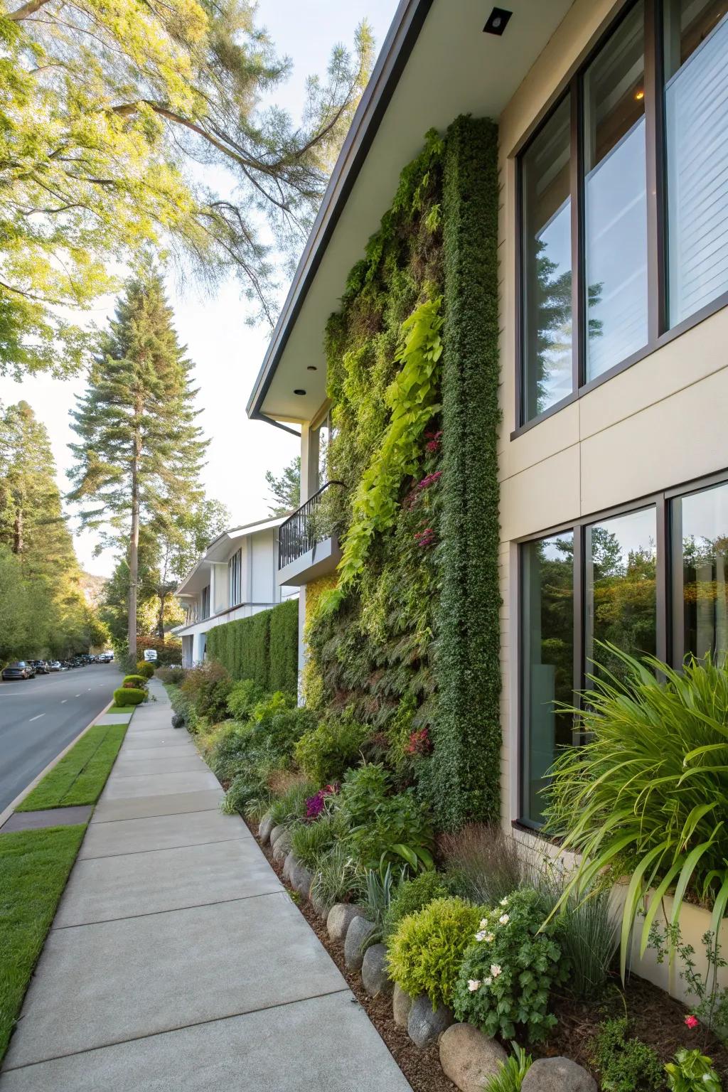 A vertical garden bringing life and color.