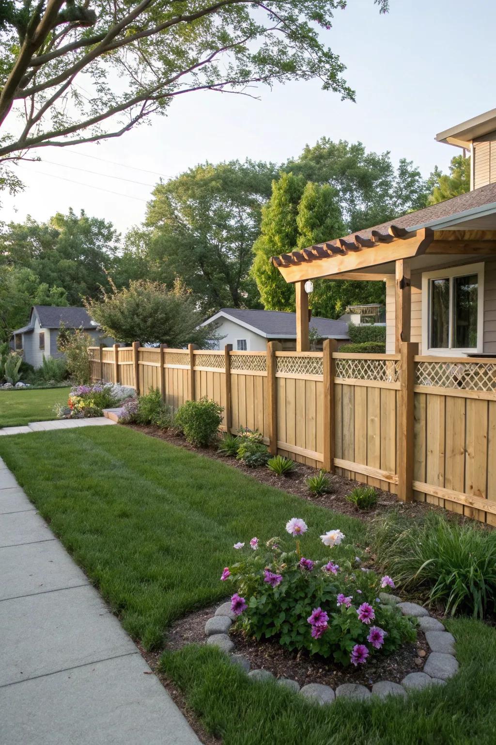 Short fences define and improve your garden area.