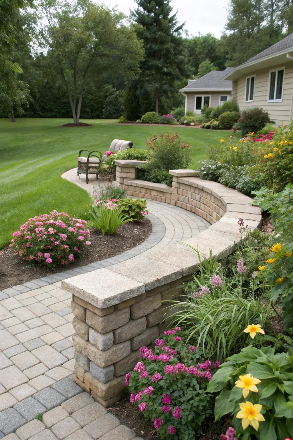 Paver seating walls offer style and function.