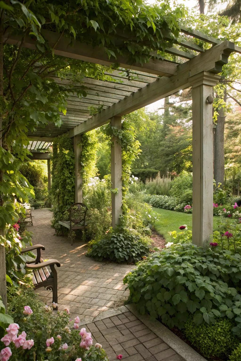 A pergola offers structure.