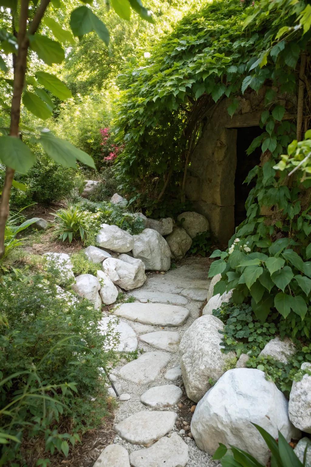 A hidden garden nook offers a surprise escape inside the landscape.