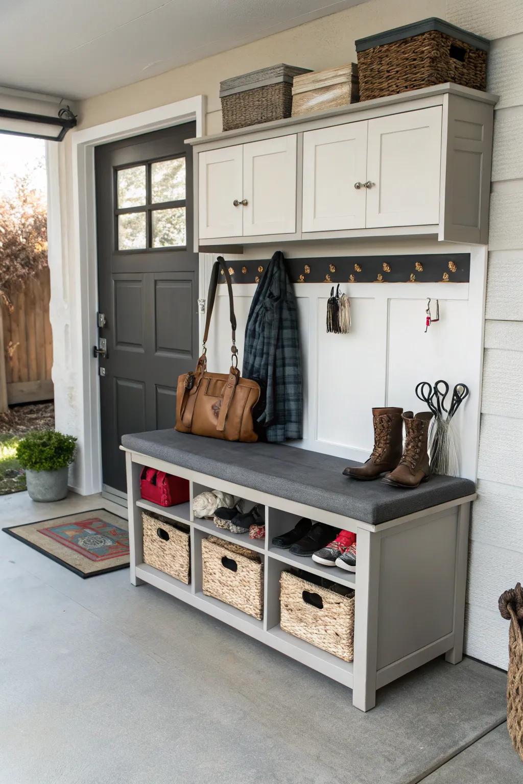 Multi-functional furnishings optimize utility and space efficiency.