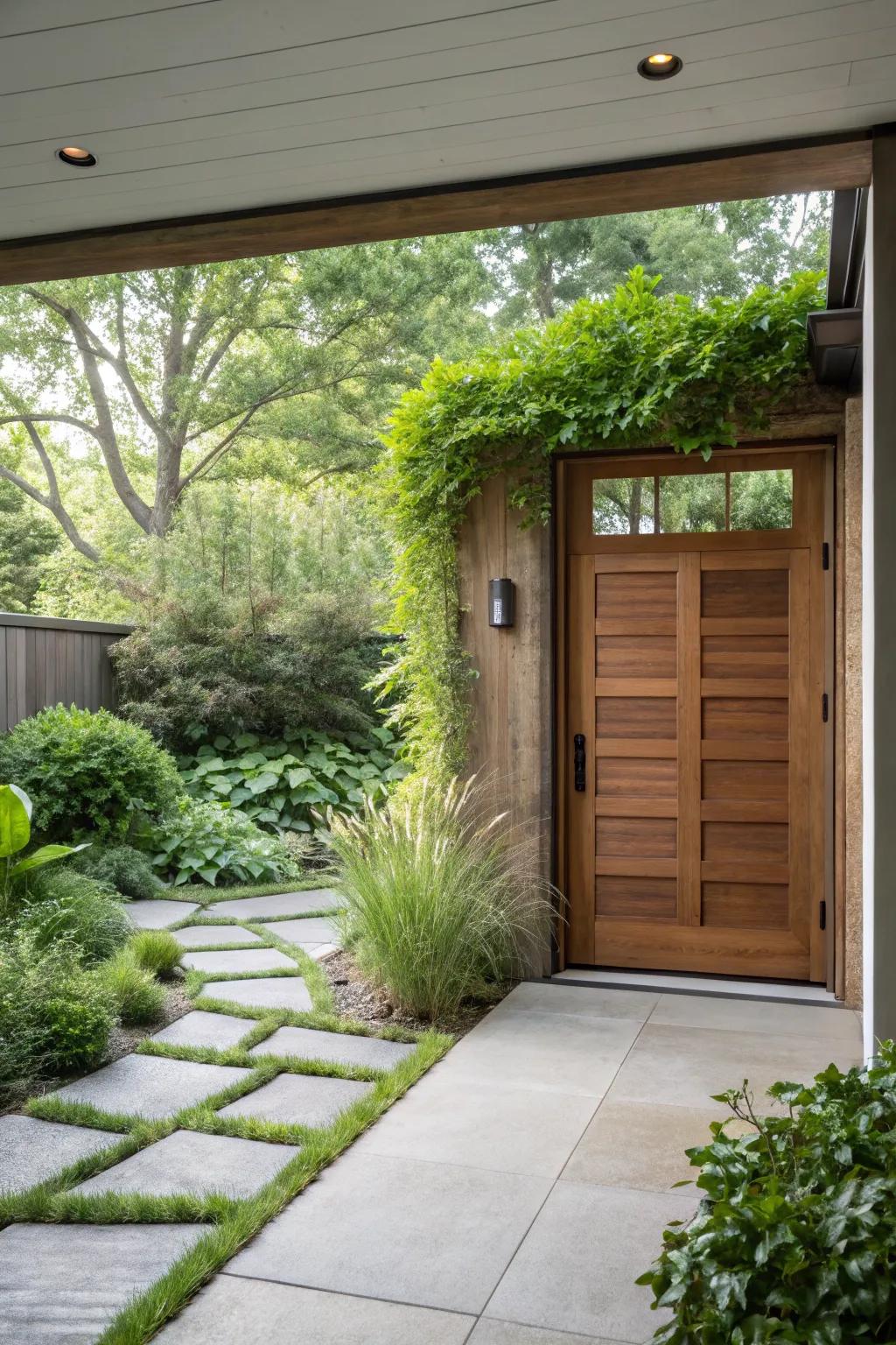 Earth-friendly materials make a sustainable and stylish entrance.