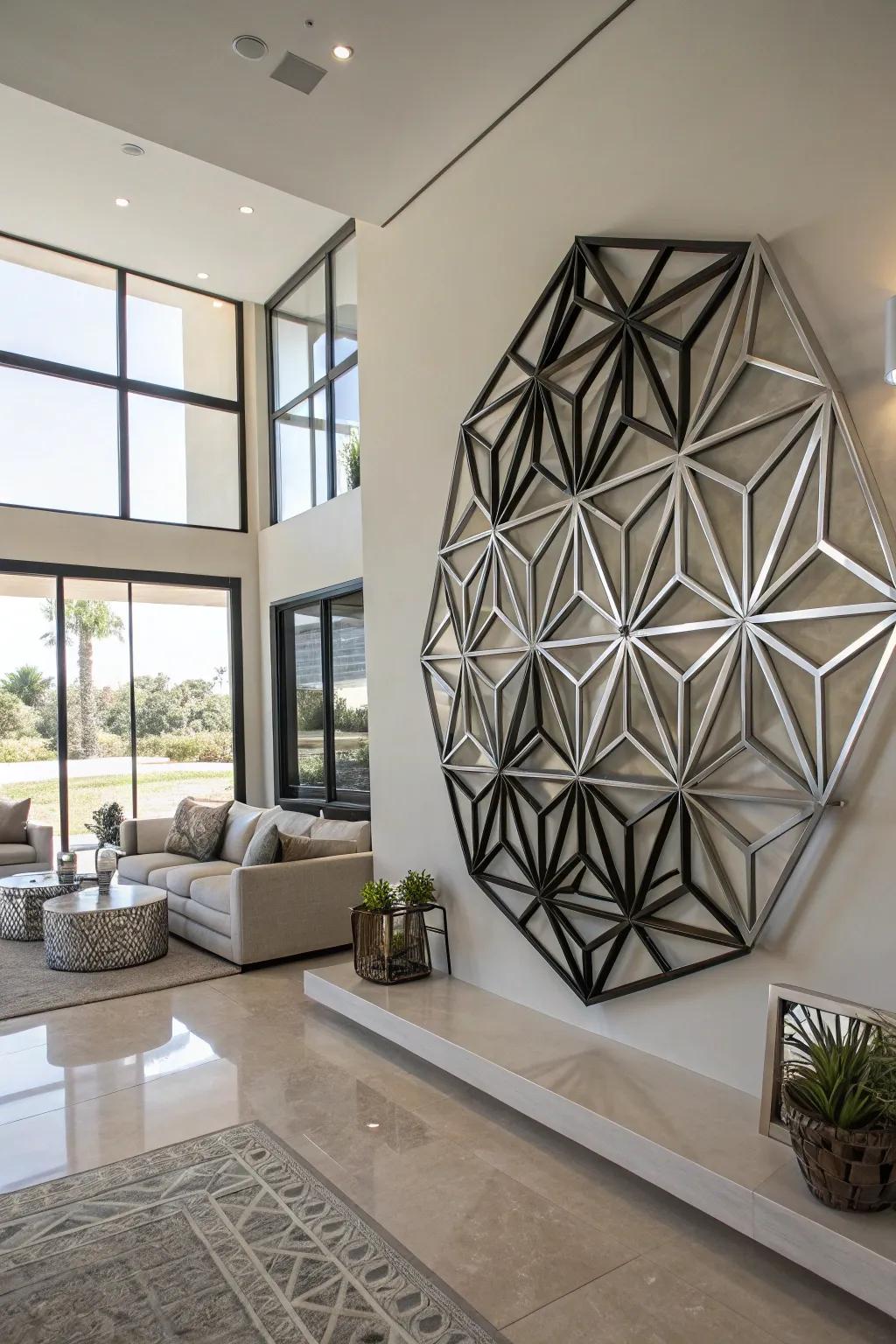 Geometric wall forms deliver an architectural and bold statement.