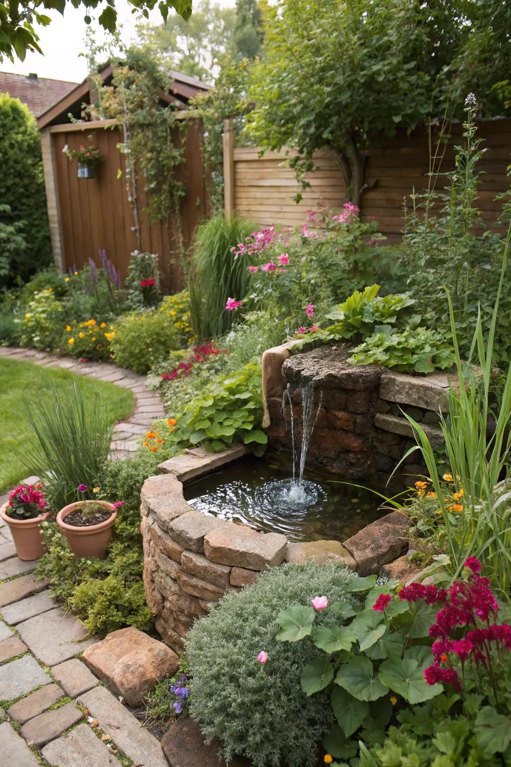 Water displays incorporate a calming element to garden environments.