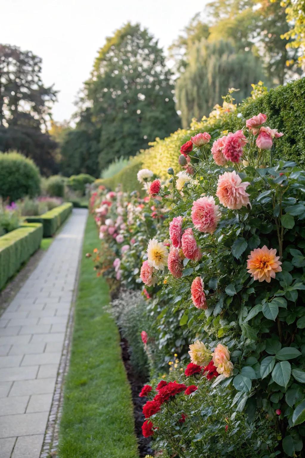 Seasonal bloom hedges provide continuous garden interest