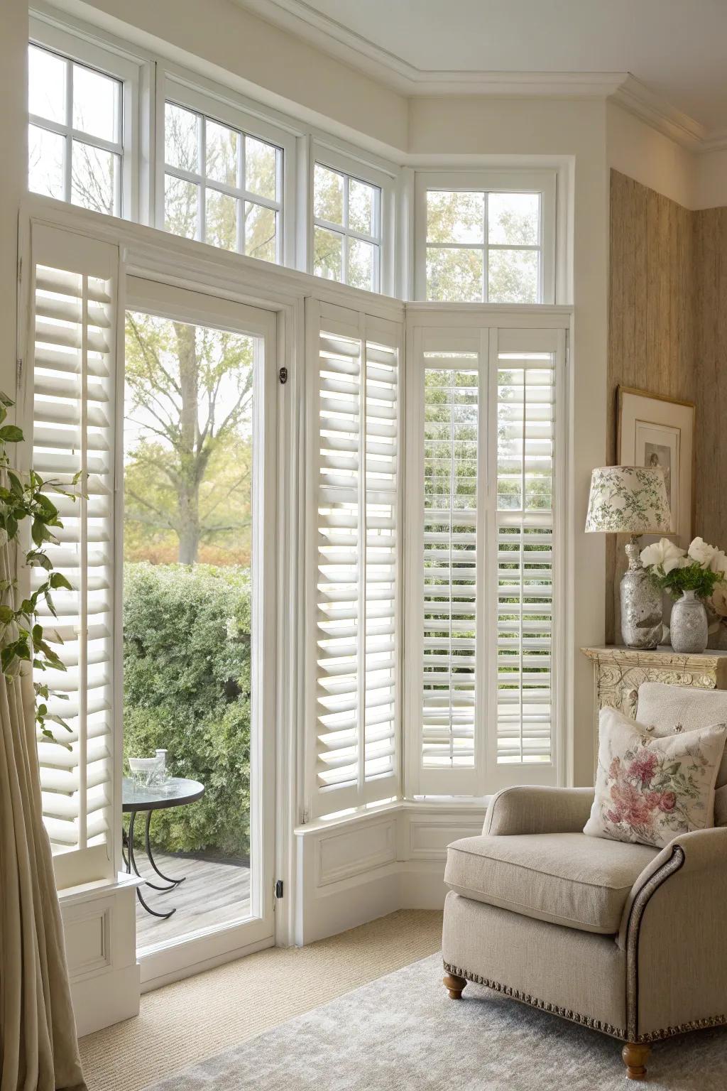 Interior shutters add beauty to your windows.