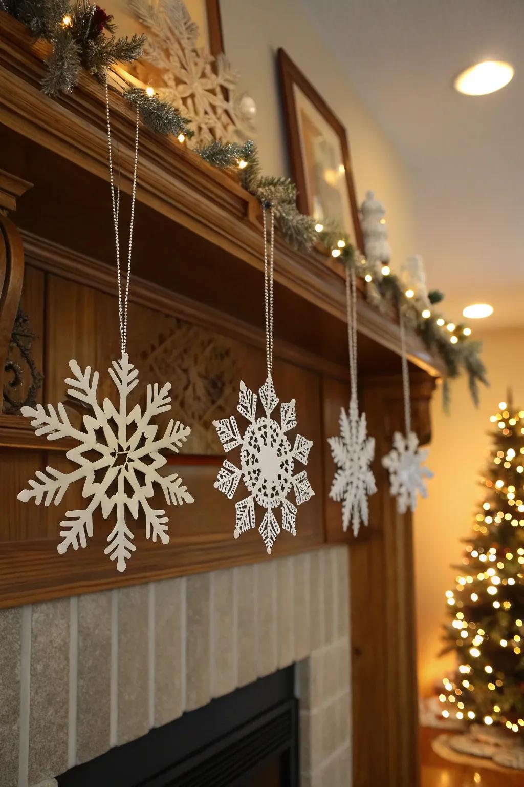 Baubles impart a touch of elegance and sparkle to your snowflakes.