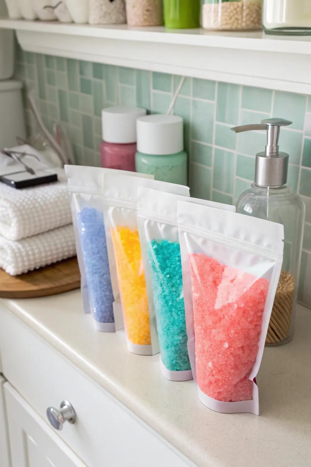Showcase your Epsom salts with see-through stand-up pouches