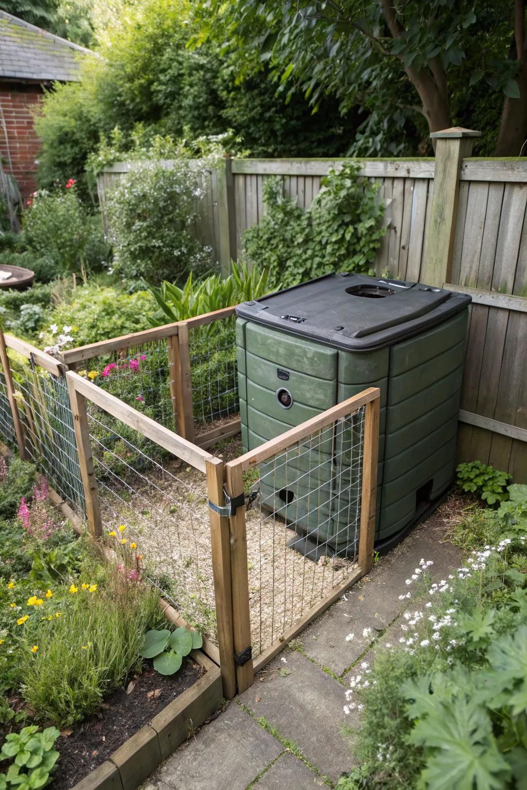 An animal proof composter having secure attributes, guaranteeing safety and accessibility.
