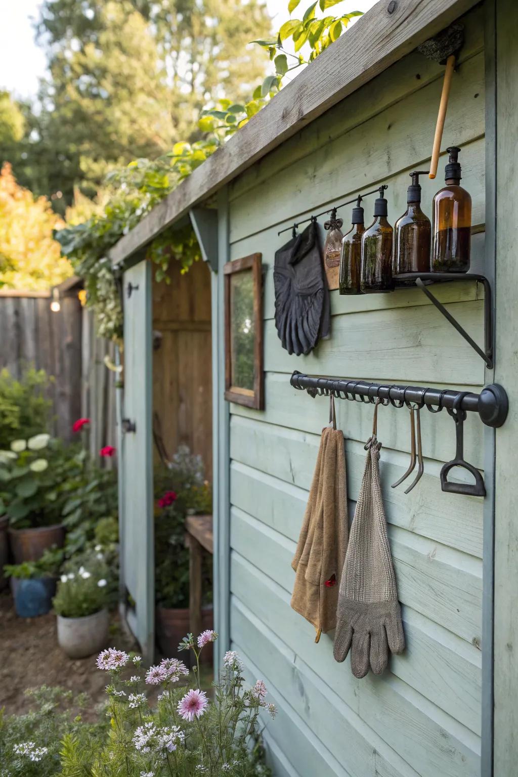A cooking rail and fasteners lead to efficient and organized storage.