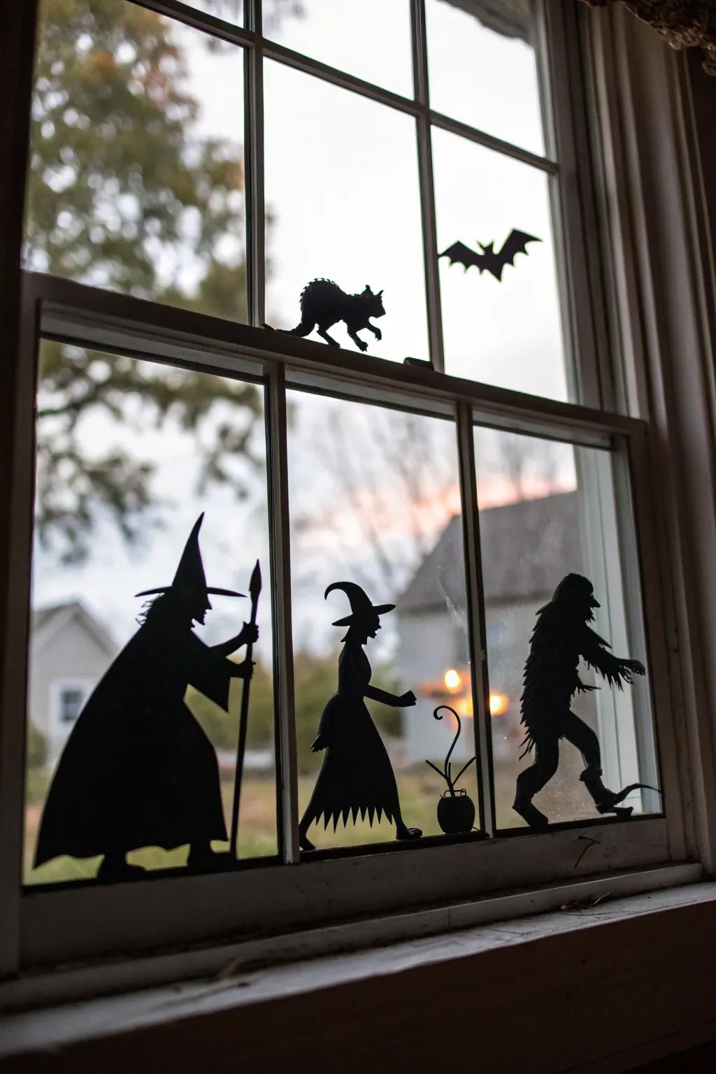 An eerie windowscape that makes a striking Halloween impression.