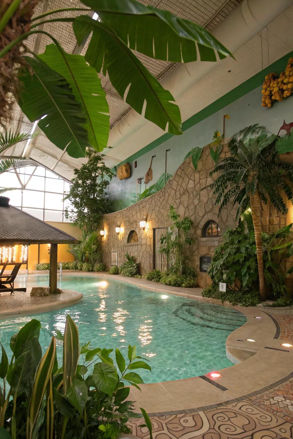 Embark on a jungle adventure with vibrant greenery and exotic décor.