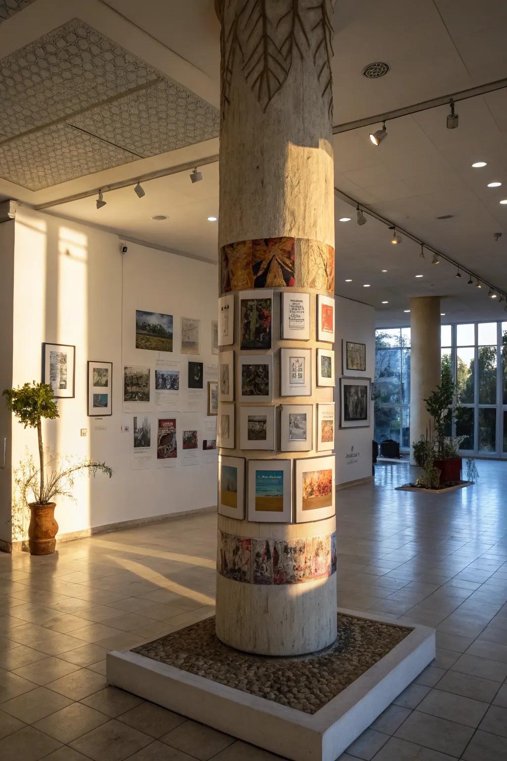 Columns as art galleries.