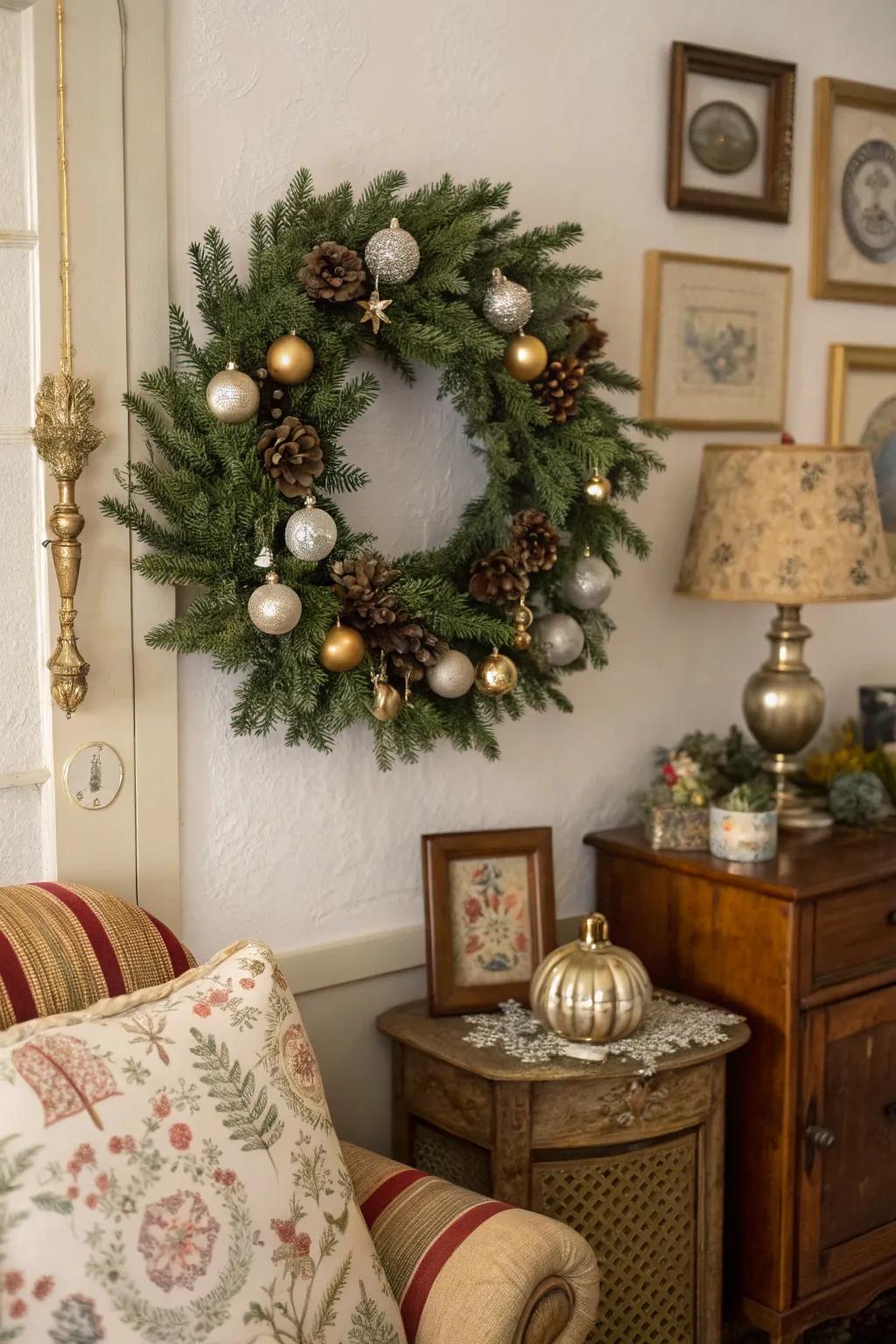 Timeless baubles infuse nostalgia and color into your winter garland.