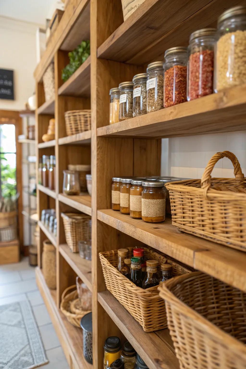 Reclaimed wood adds character and sustainability.