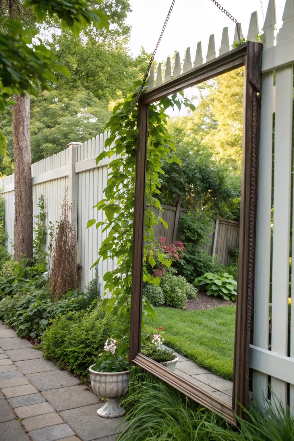 Reflectors can visually broaden your backyard and introduce intrigue.