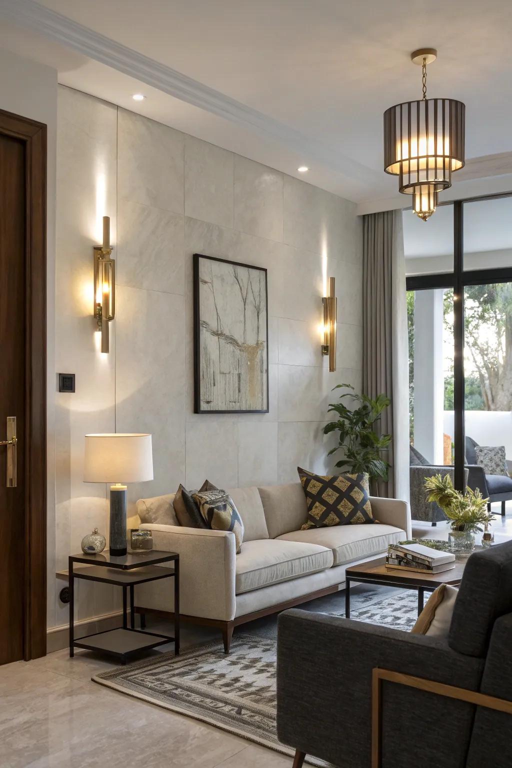 Asymmetry introduces energy and allure to your walls.