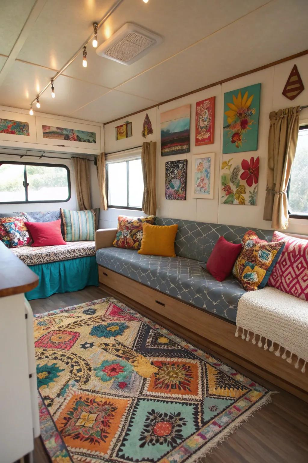 Colorful accents add individuality and vibrancy.