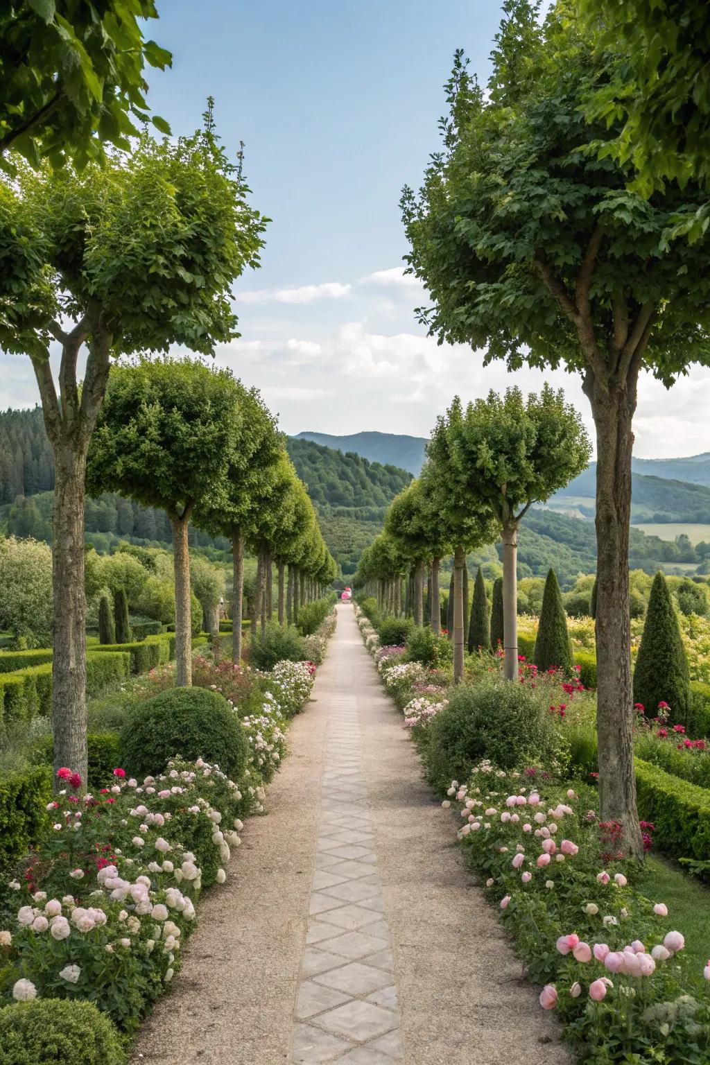 A garden path that celebrates natural alignment for harmonious design.