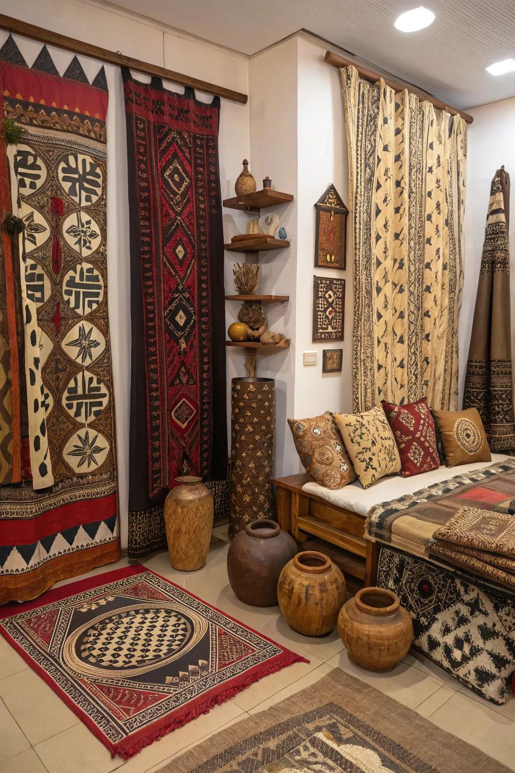 Southwestern patterns bring bold graphic components.