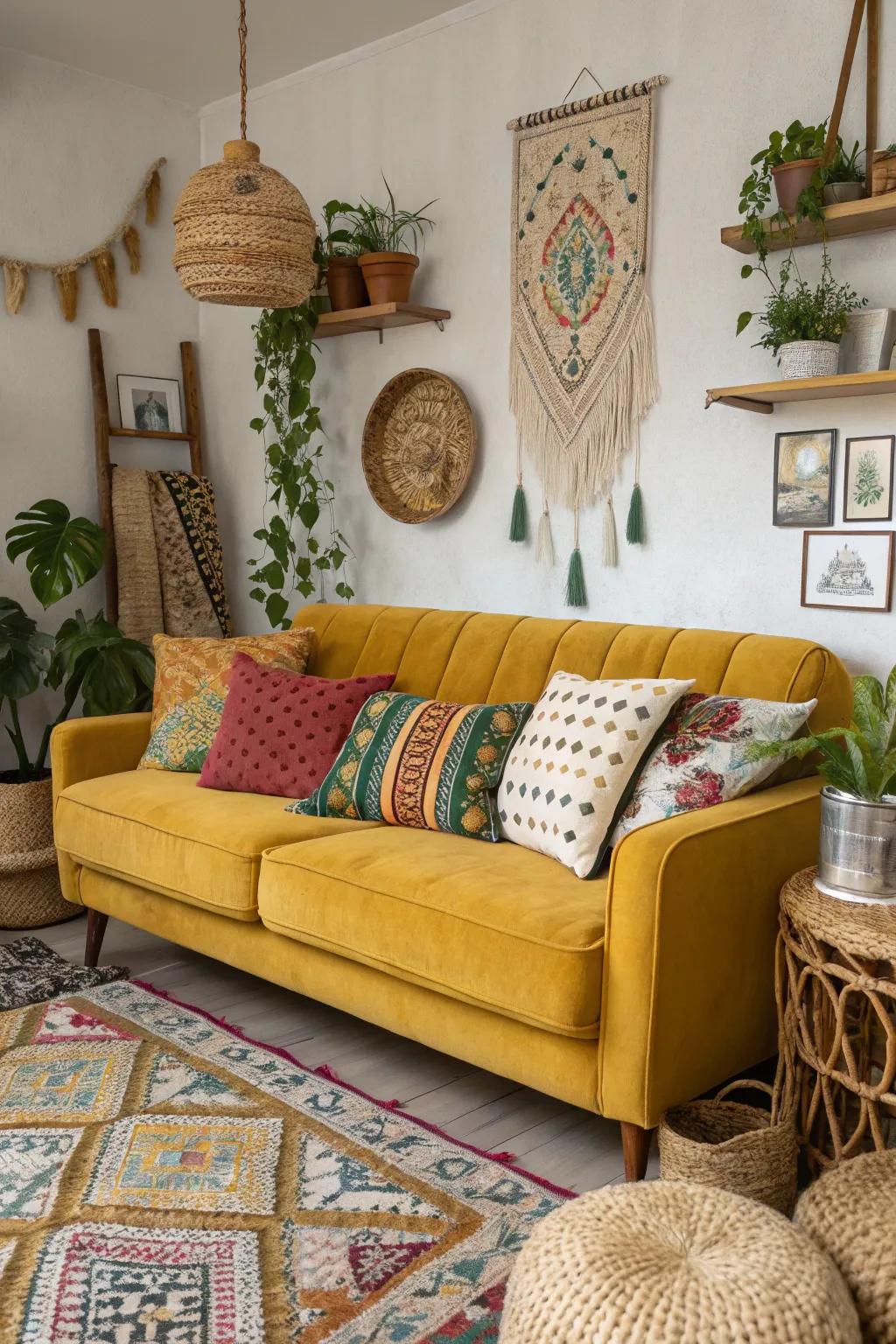 Bohemian aesthetic presents vibrant and personal expression.