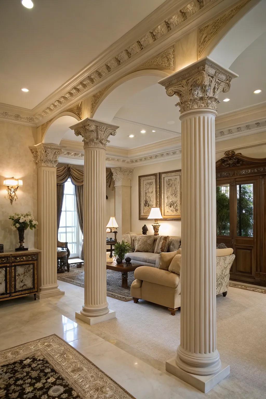 Structural enhancements enrich the grandeur and craft focal points.