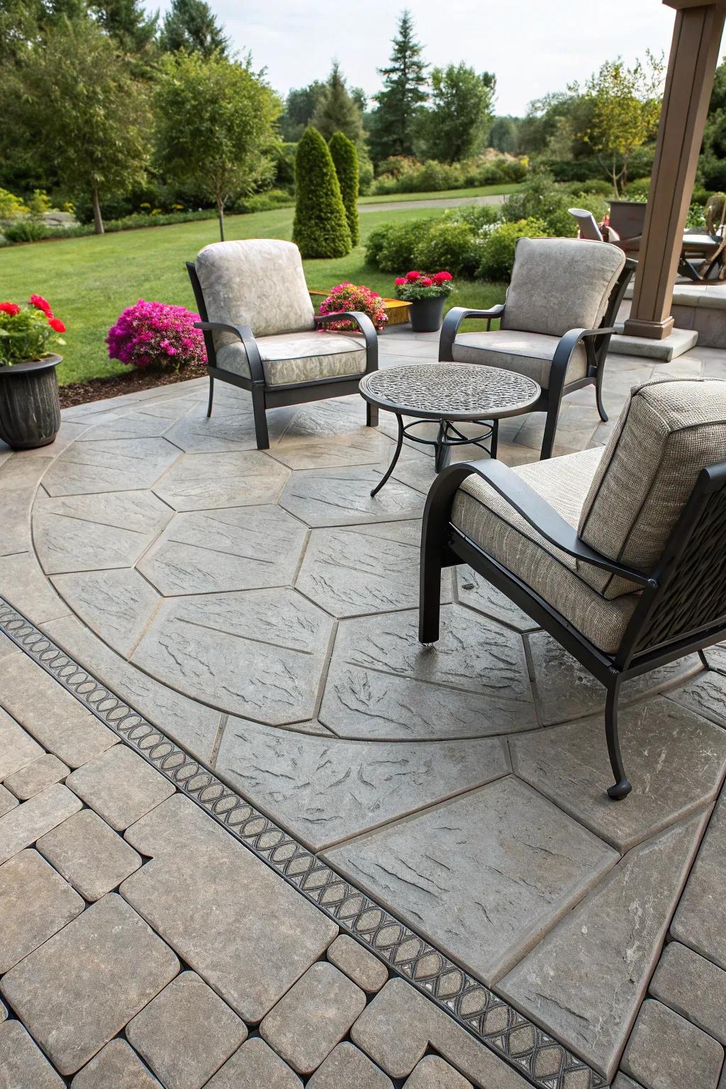 Embrace uniqueness with stamped concrete designs.