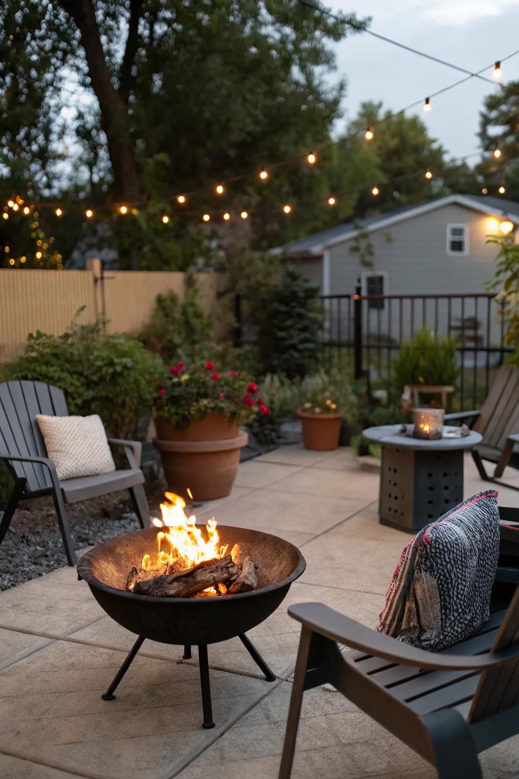 A portable fire bowl makes things easy and a joy for your outdoor get-togethers.