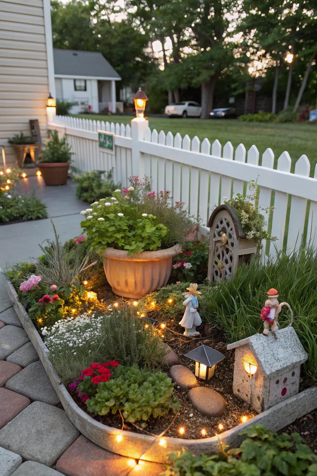 A fairy garden contributes a hint of magic and innovation to your patio space.
