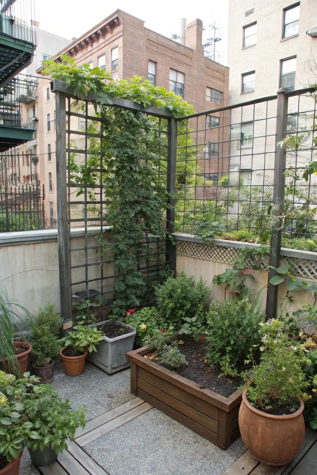 Maximize privacy in a limited space with a corner-optimized trellis.