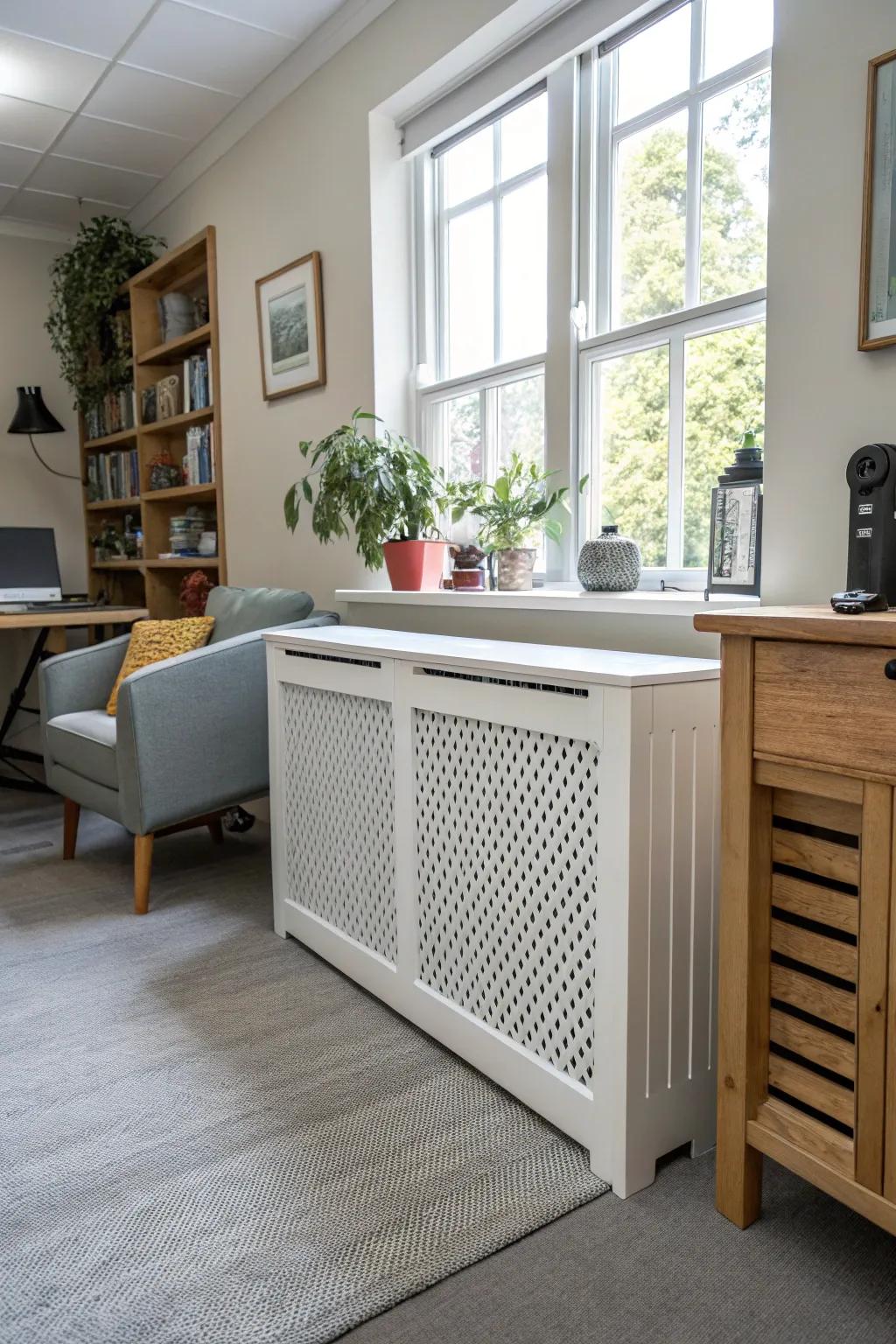 An expandable layout adapts to various radiator sizes seamlessly.
