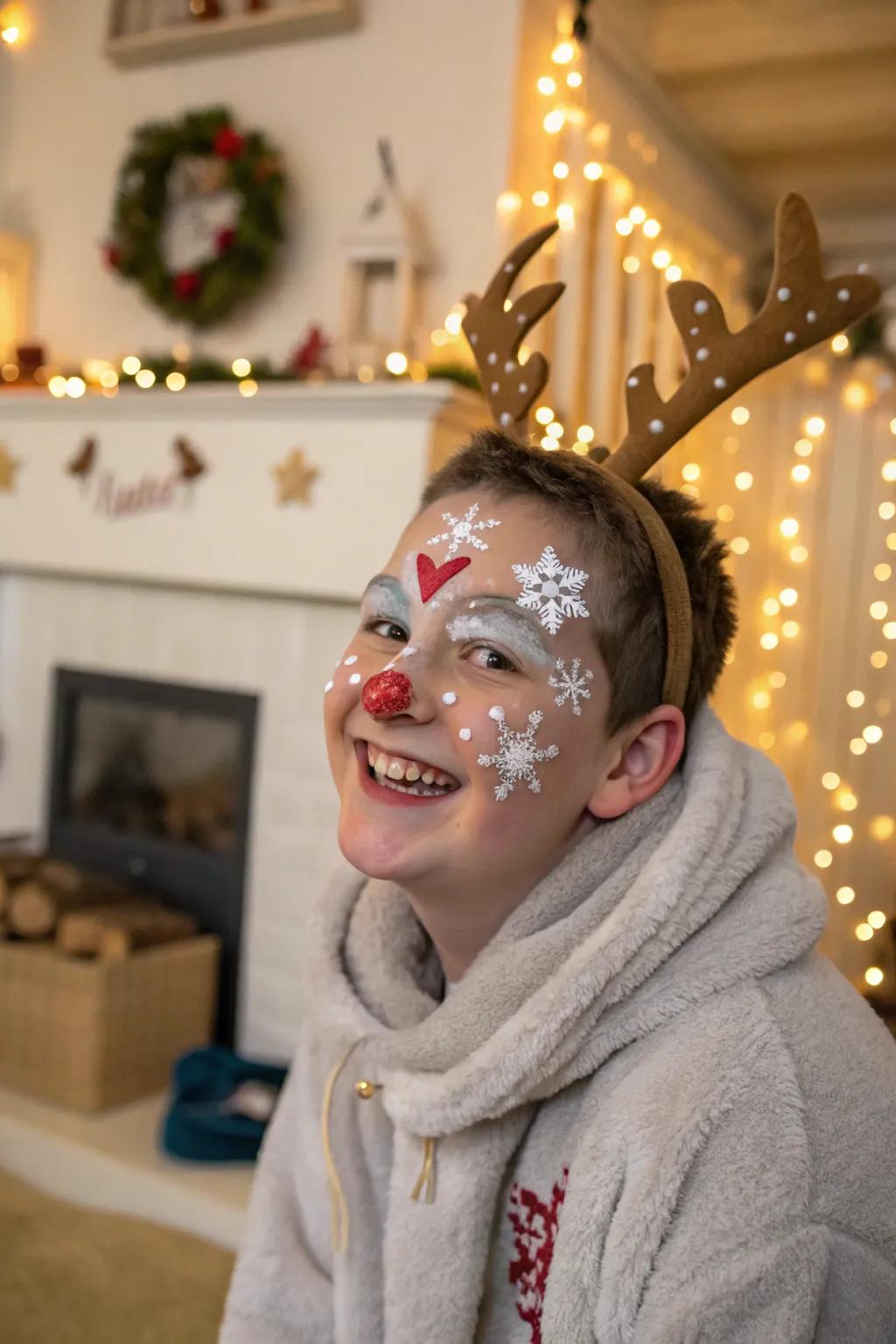 Sparkly ice crystals craft a magical winter wonderland effect.