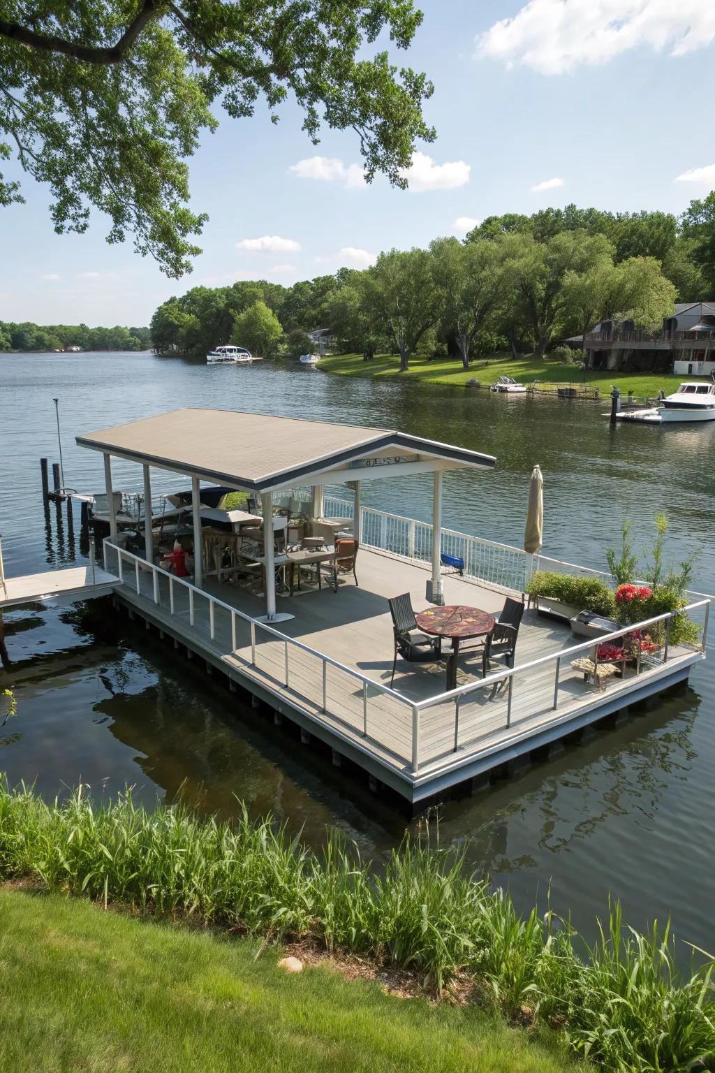 A dock showcasing a versatile platform for a variety of purposes.