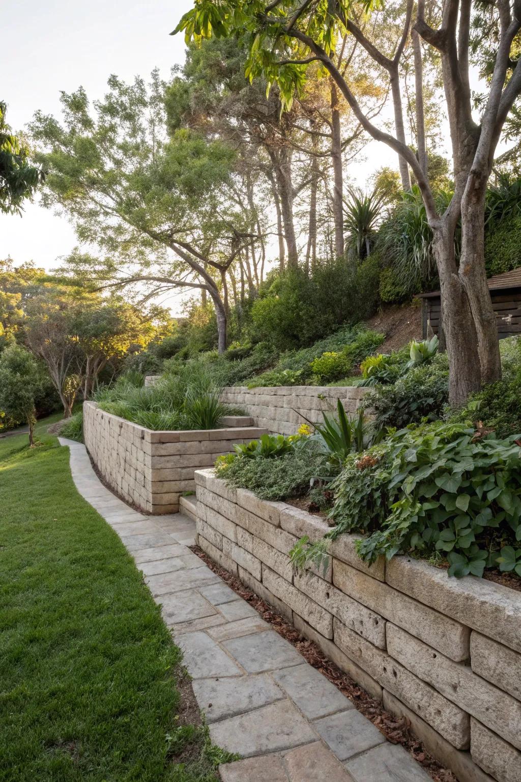Green materials make retaining walls stylish and good for the earth.