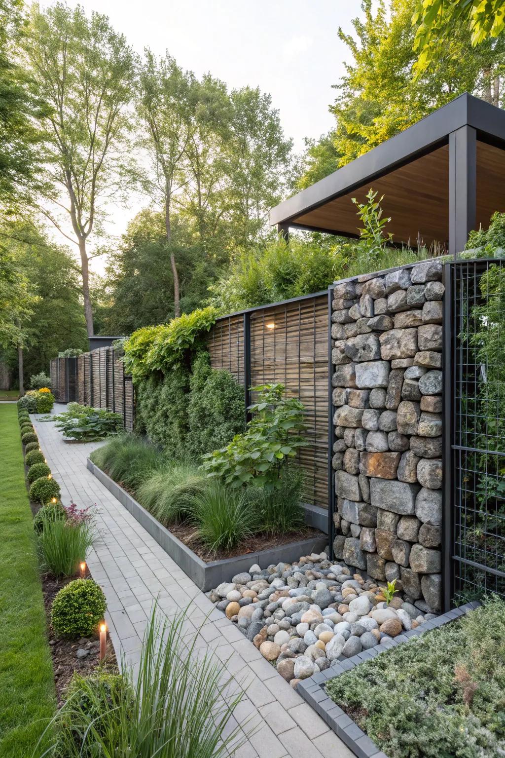 Add modern flair with wire-cage walls.