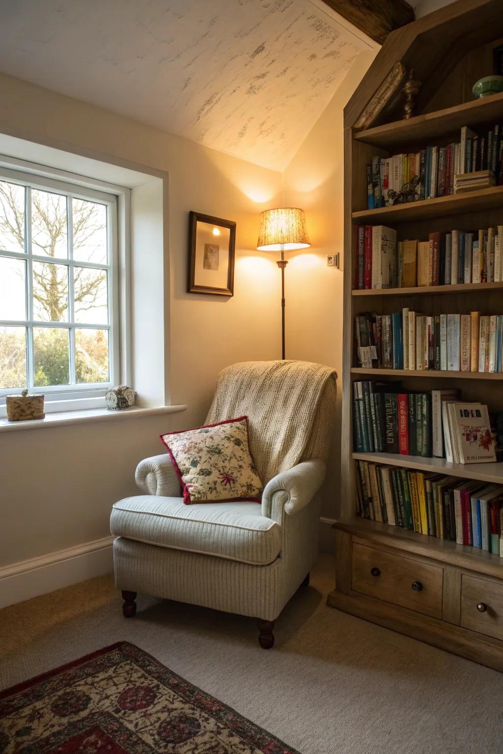 In an unforeseen space, create a cozy hideaway.