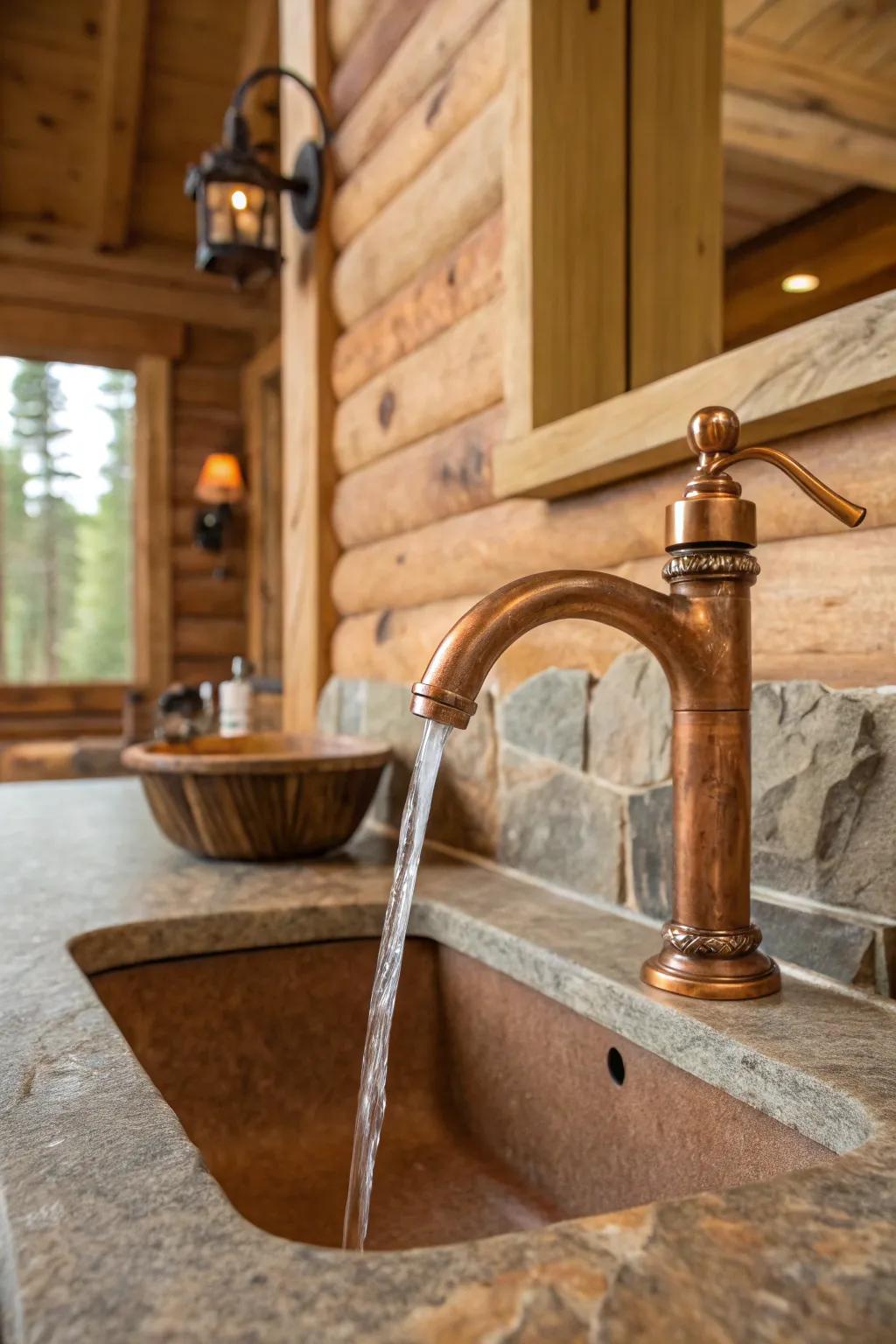 Subtle curves bring a touch of sophistication to country bathrooms.