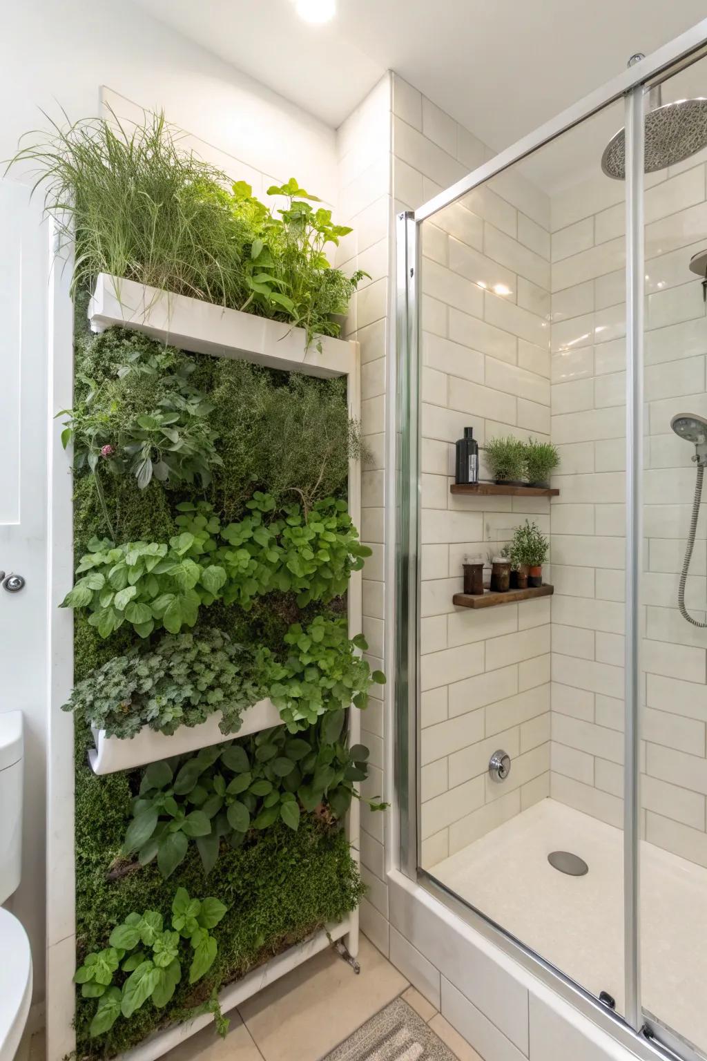 A vertical seasoning plot serves both as ornamentation and a rejuvenated resource.