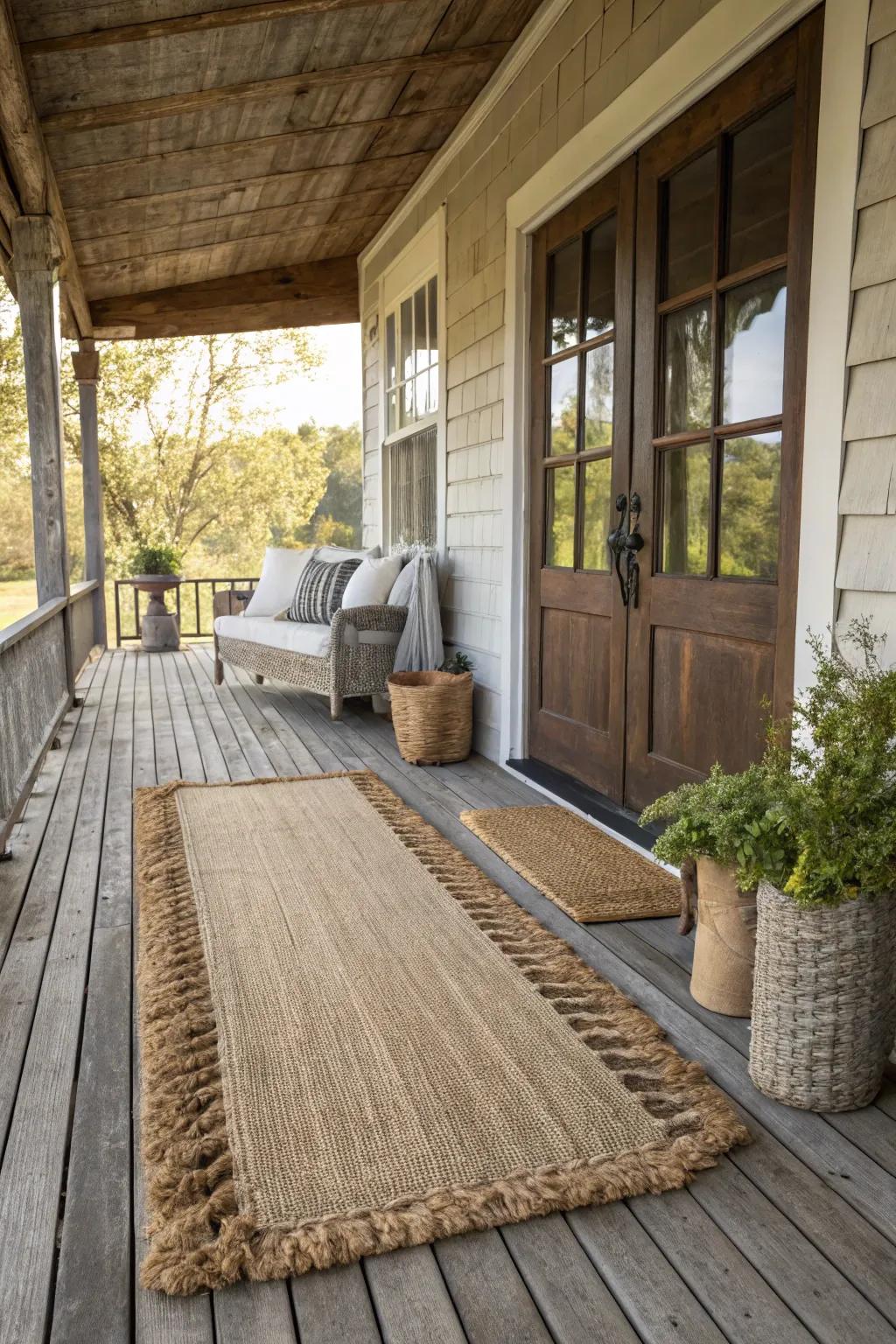 Finalize your area with a natural fabric mat.