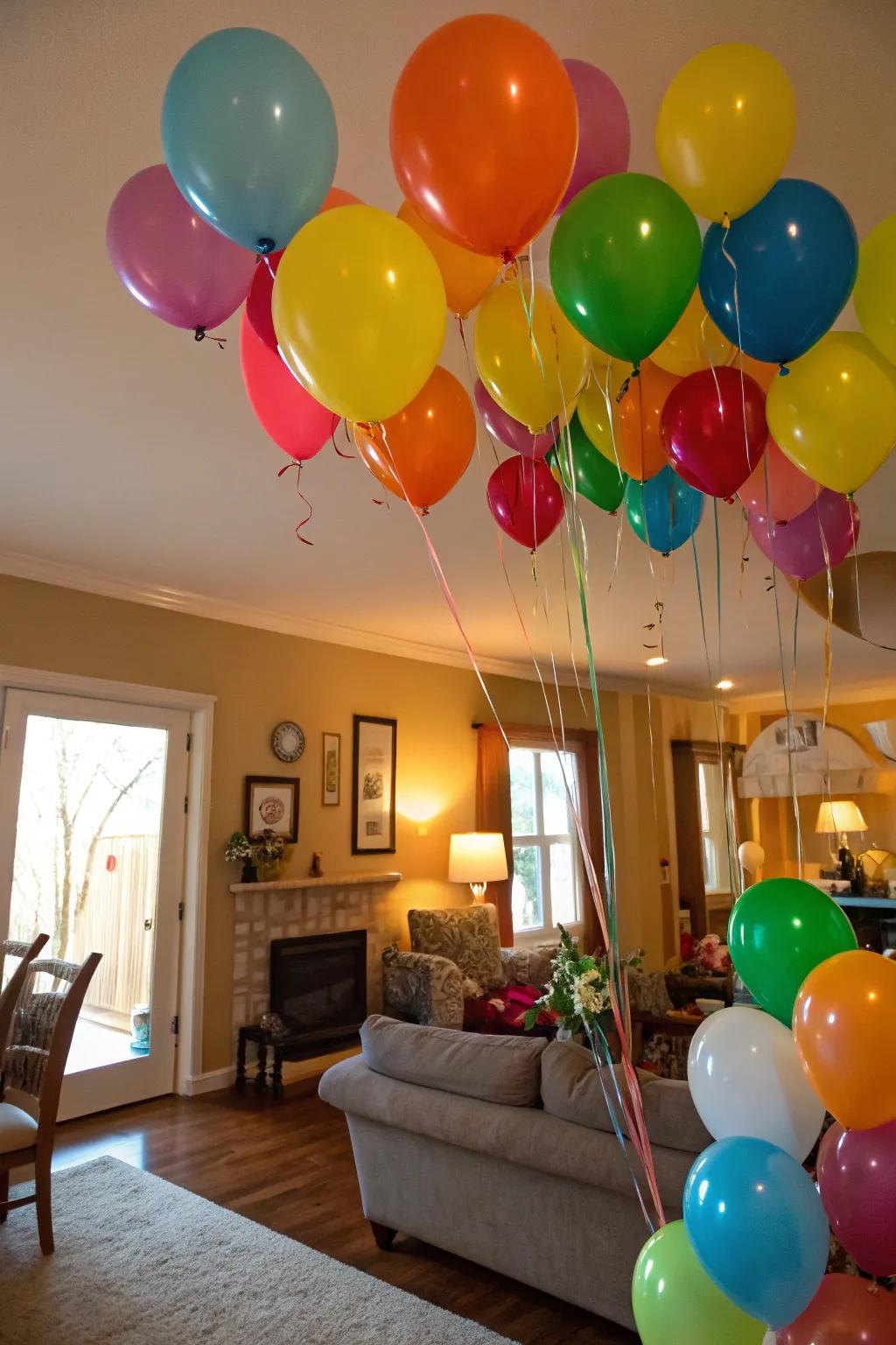 Keep the excitement alive with a balloon burst surprise.