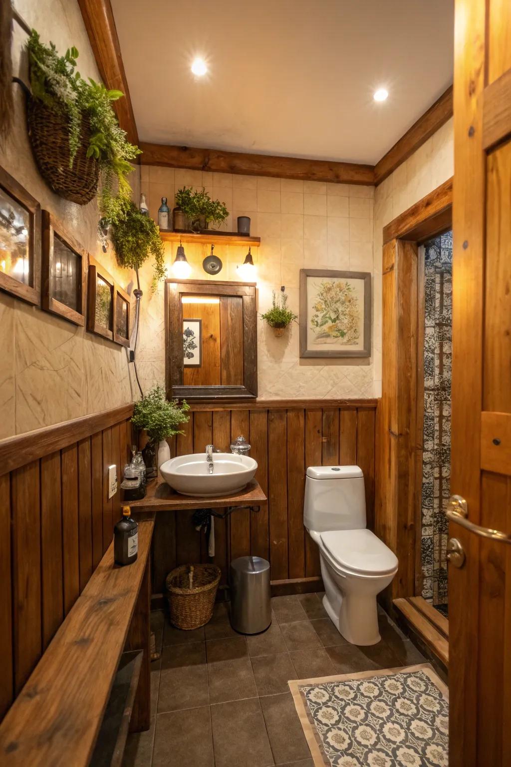 Wood details introduce warmth and texture.