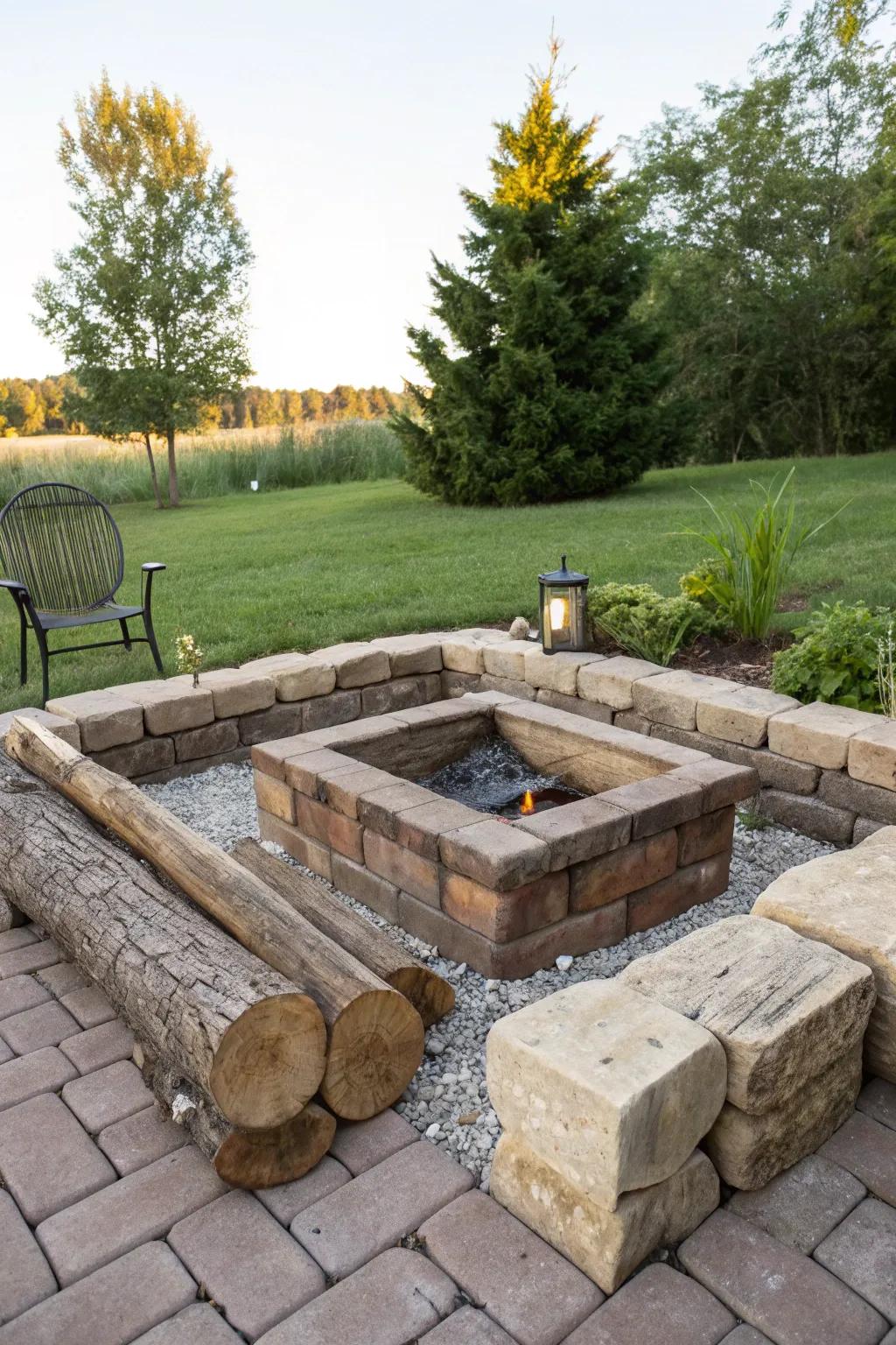 Do-It-Yourself stone fire pits add a personal signature.
