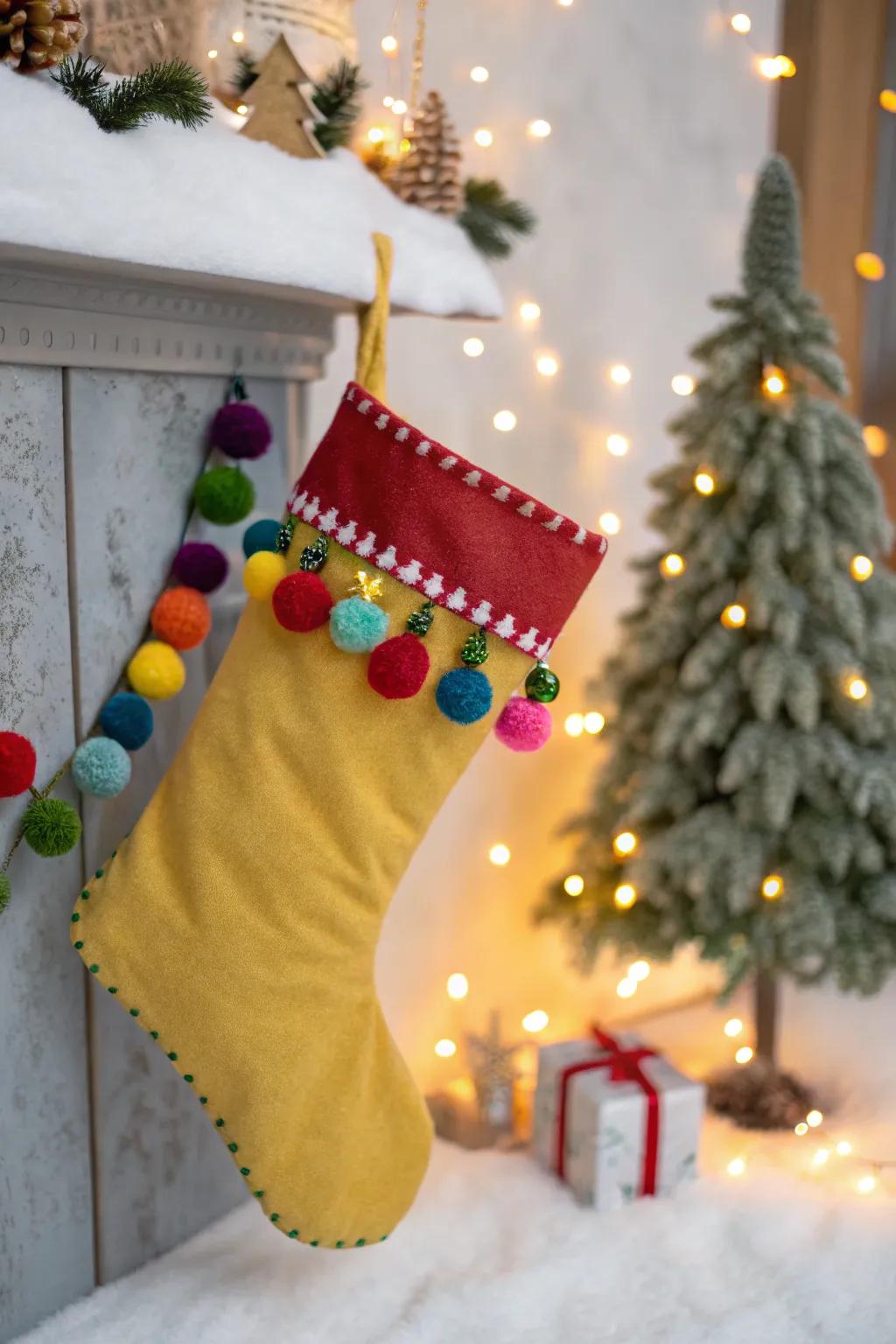 Pom-poms inject a spirited, festive detail.